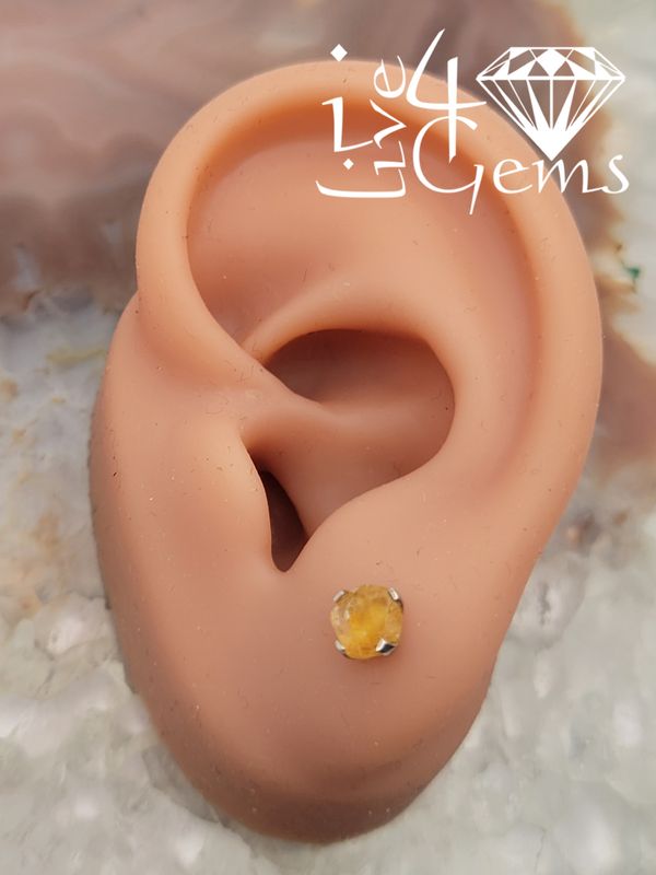 Sterling Silver Citrine Stud