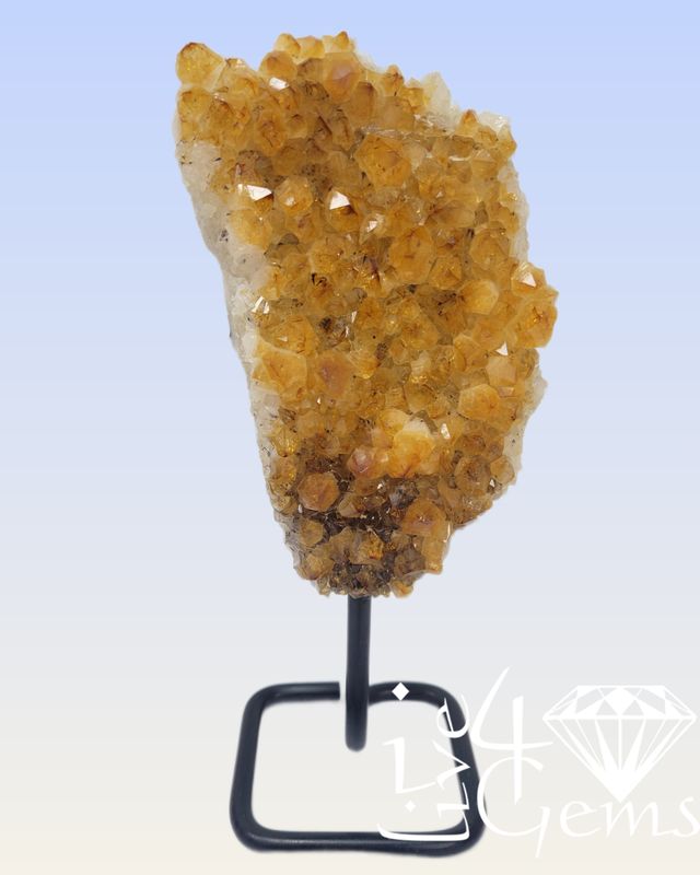 Natural Citrine on Metal Base