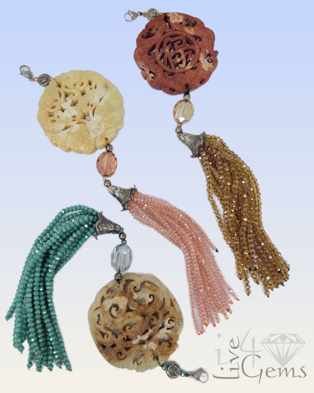 Antique Carved Jade Tassel 