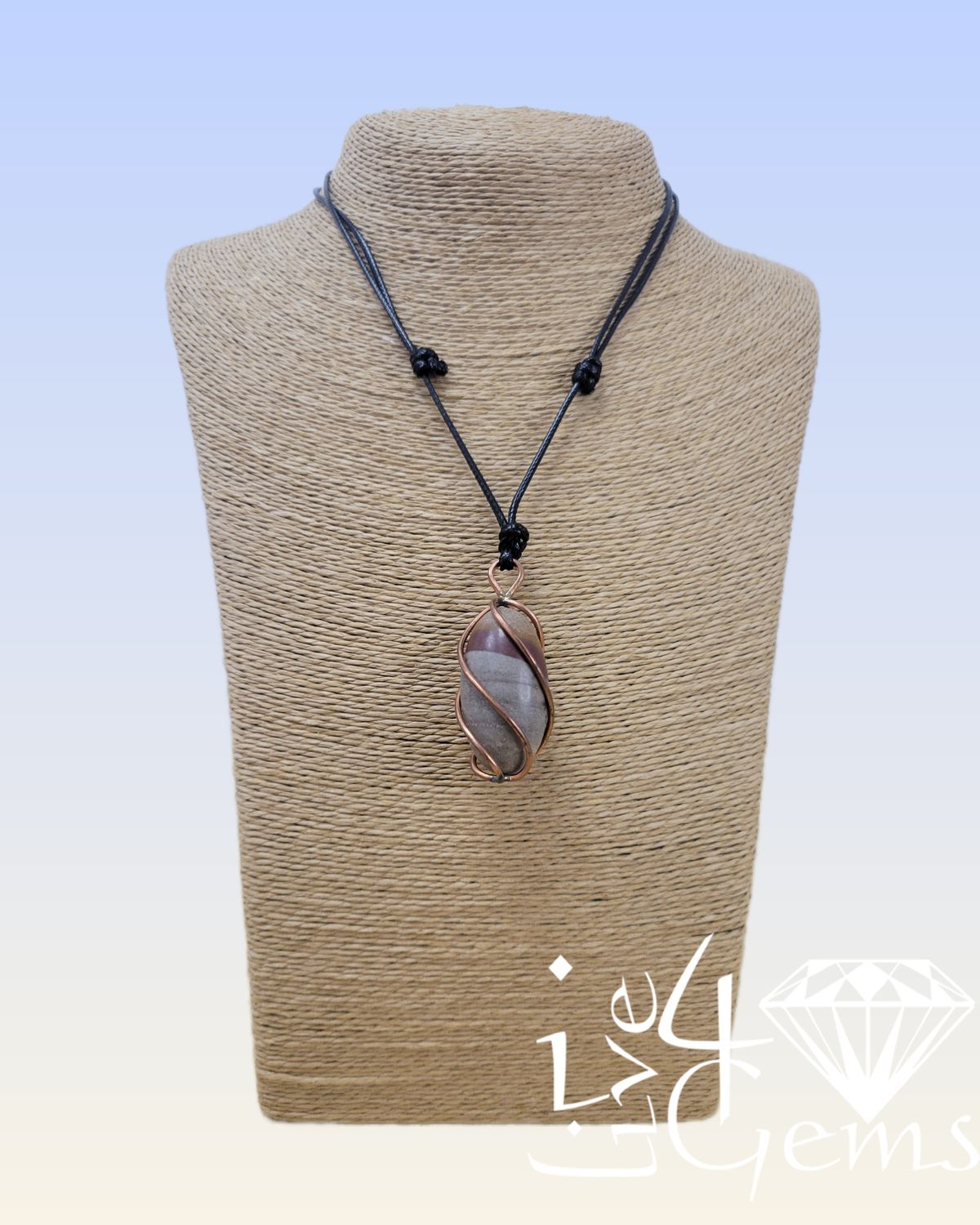 Black Adjustable Snake Skin Cord with Shiva Lingam Pendant