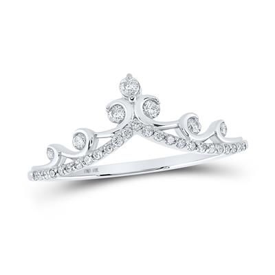 10kt 1/5ctw Diamond Tiara Chevron Band, Color: White Gold