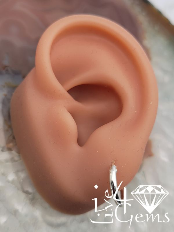 Plain Silver Hinged Hoop 2x14mm