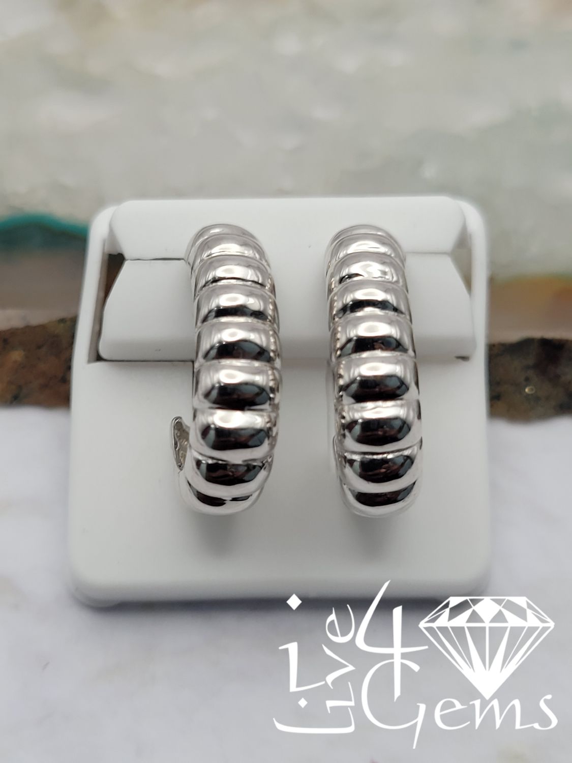 Silver Rope 'J' Earrings