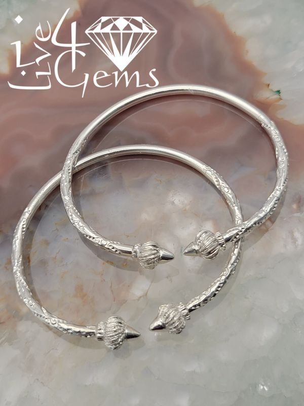Pair Silver 5.0&quot; Bangle Arrow Head