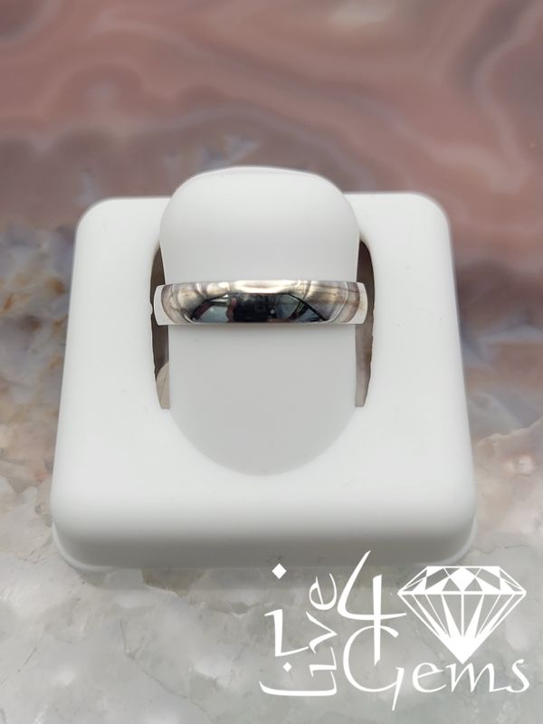 10kt White 4mm Regular Fit Band Size 10