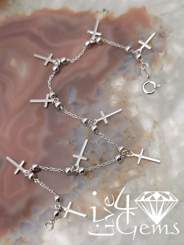 Silver Cross Charm Bracelet