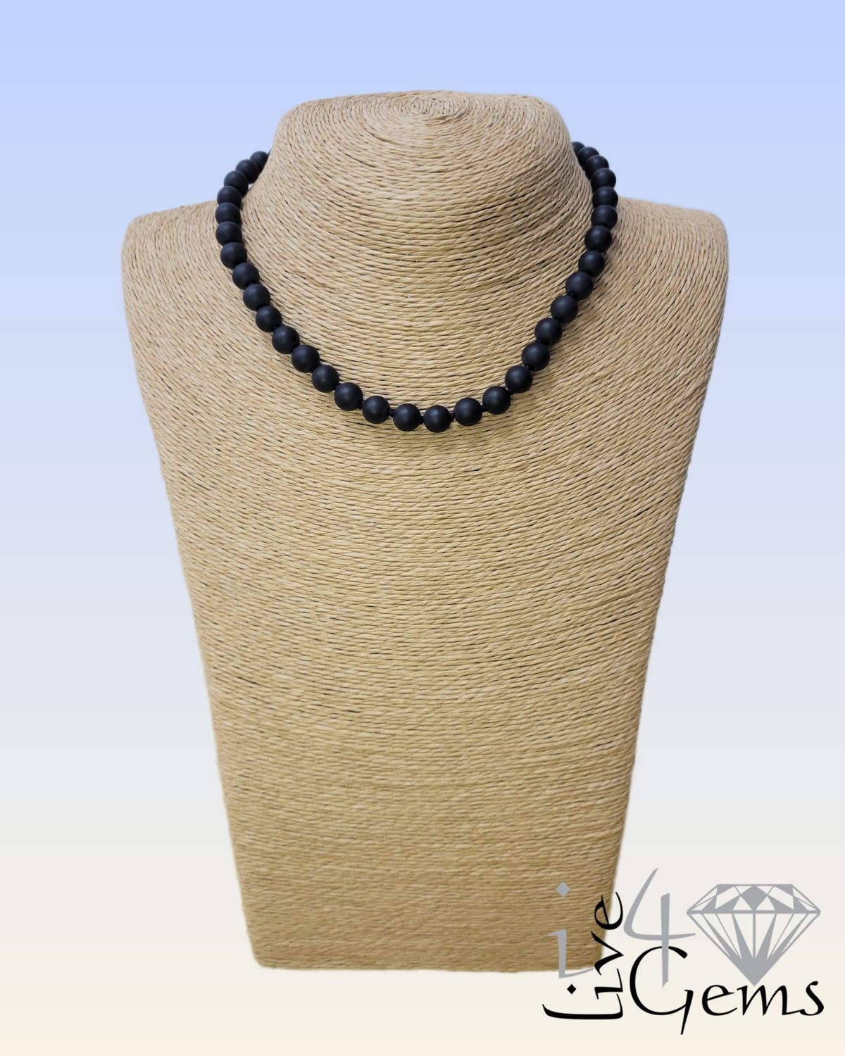 Hand-Knotted Black Onyx Choker Necklace