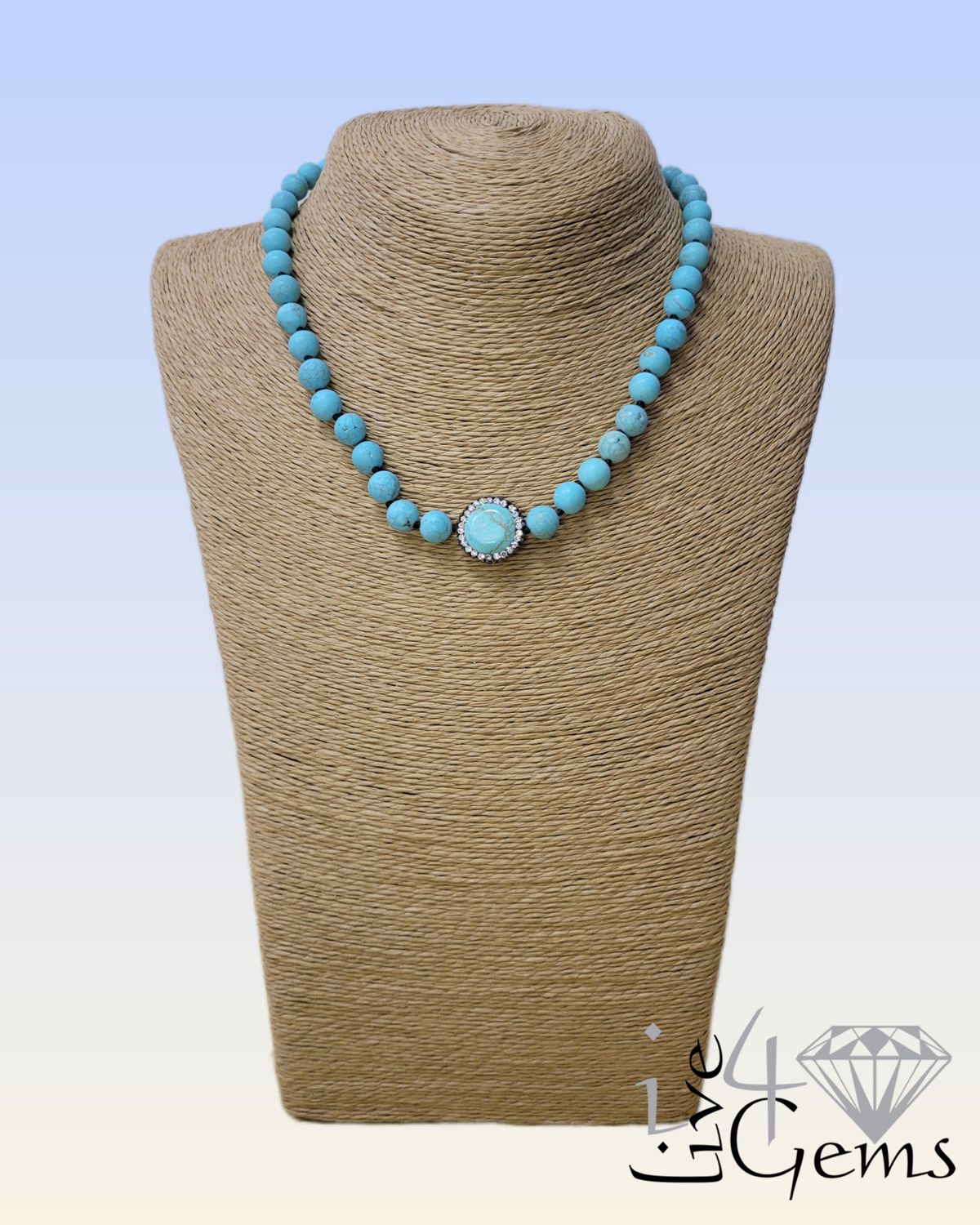 Magnesite Blue Turquoise  Choker Necklace
