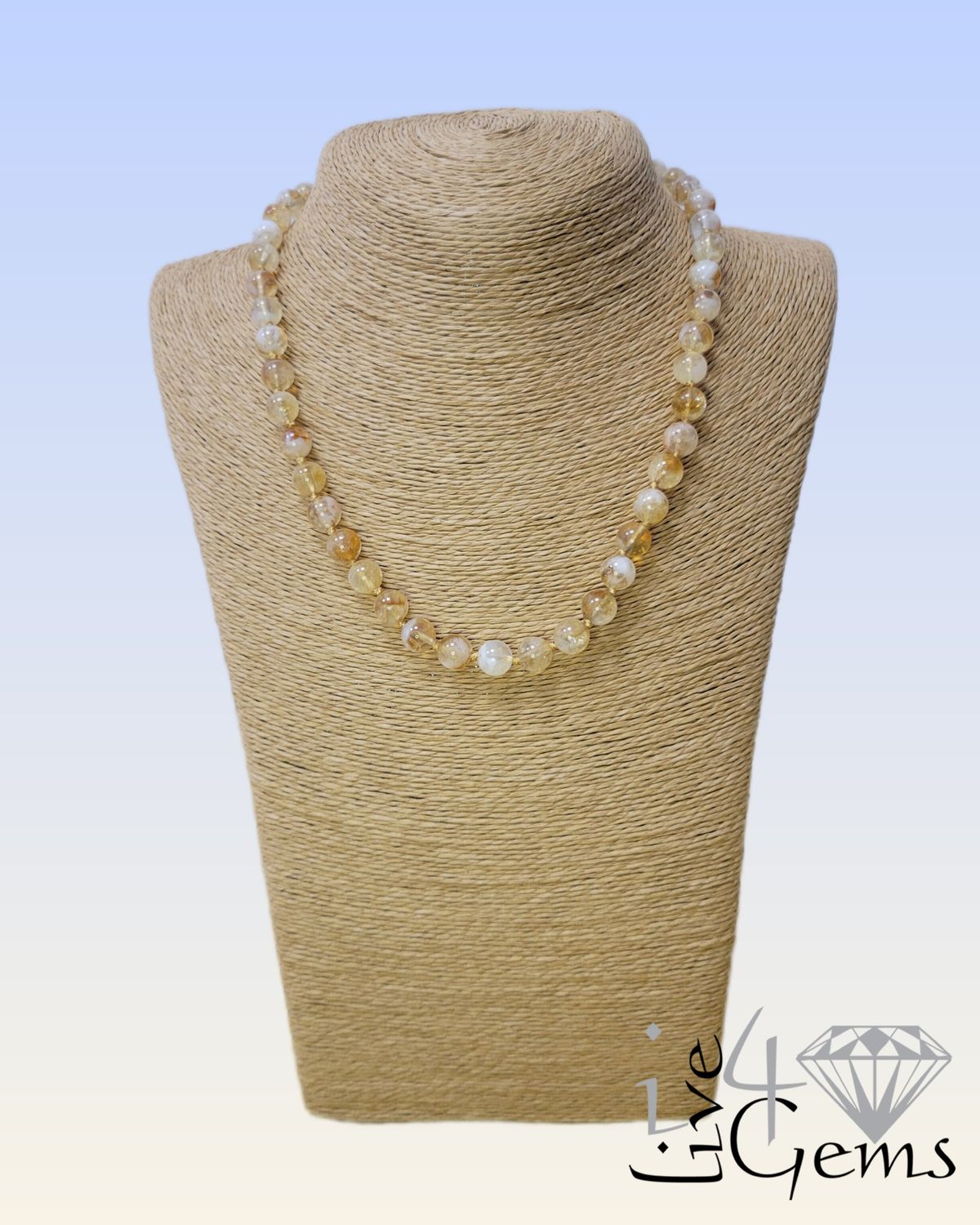 18&quot; Hand-Beaded Citrine Necklace