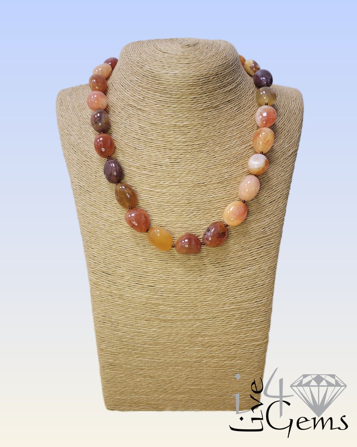 18.5&quot; Beaded Red Botswana Necklace