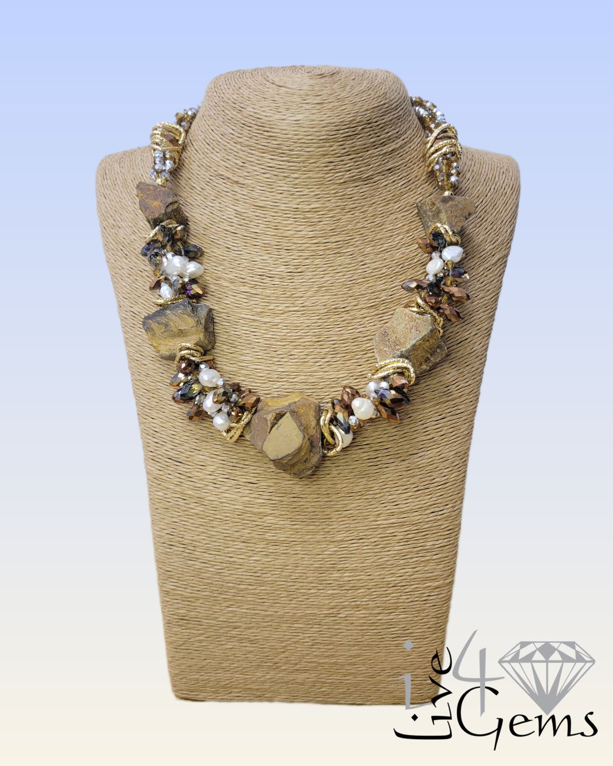 Tiger&#39;s Eye Short Necklace w Magnetic Clasp