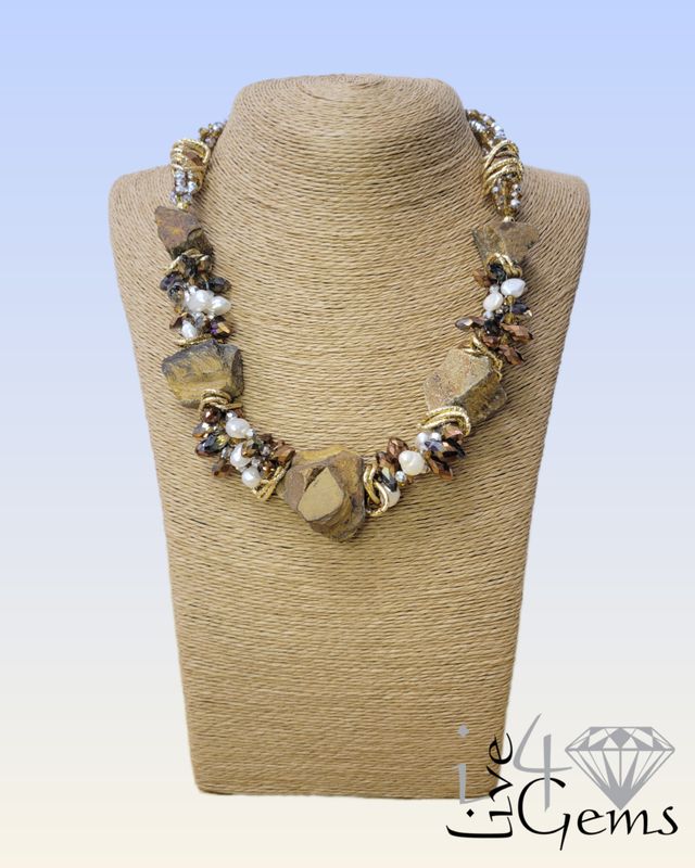 Tiger&#39;s Eye Short Necklace w Magnetic Clasp
