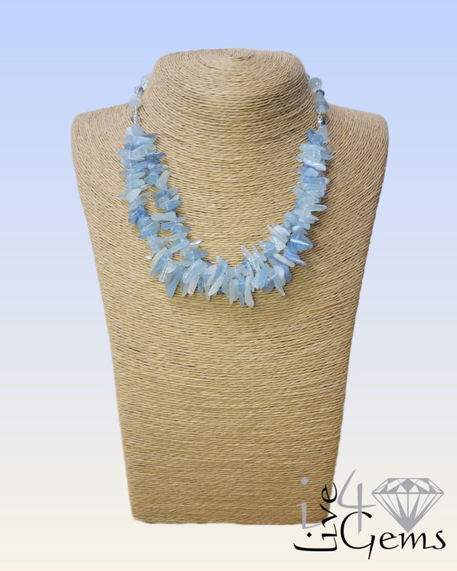 17&quot; Free-Form Aquamarine Statement Necklace