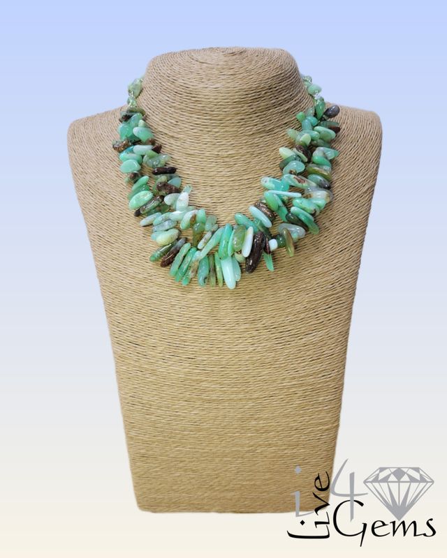17&quot; Free-Form Chrysoprase Statement Necklace