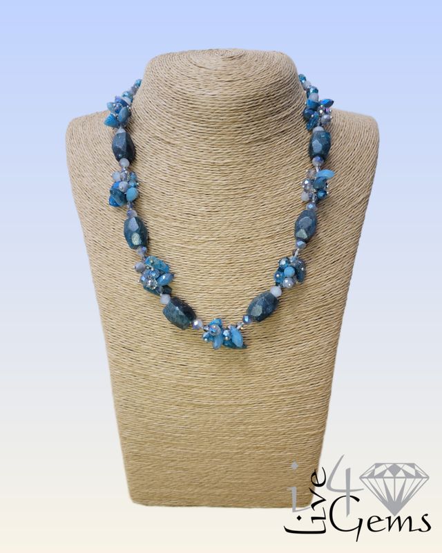 19&quot; Single Strand Apatite w Crystal Statement Necklace
