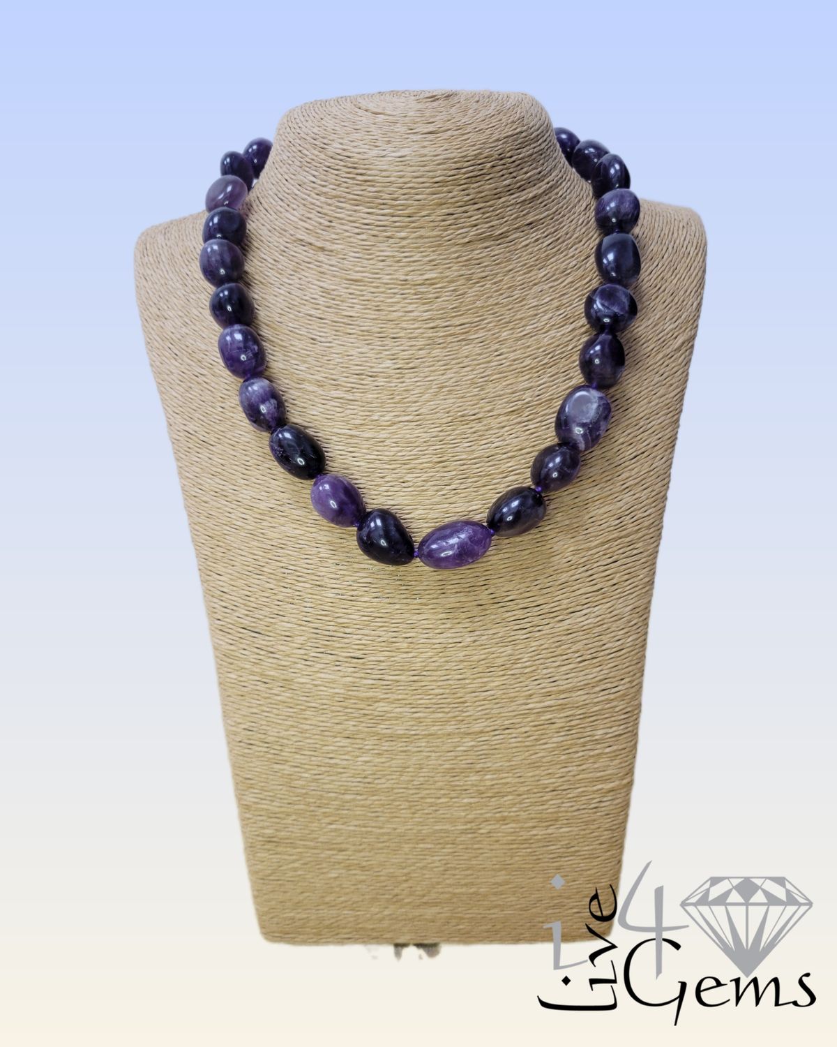 18.5&quot; Hand Beaded Cape Amethyst Necklace