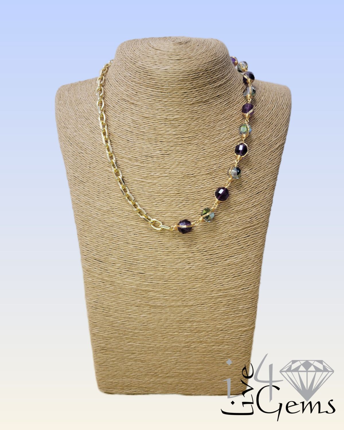 Paper Clip Chain and Crystal Necklace