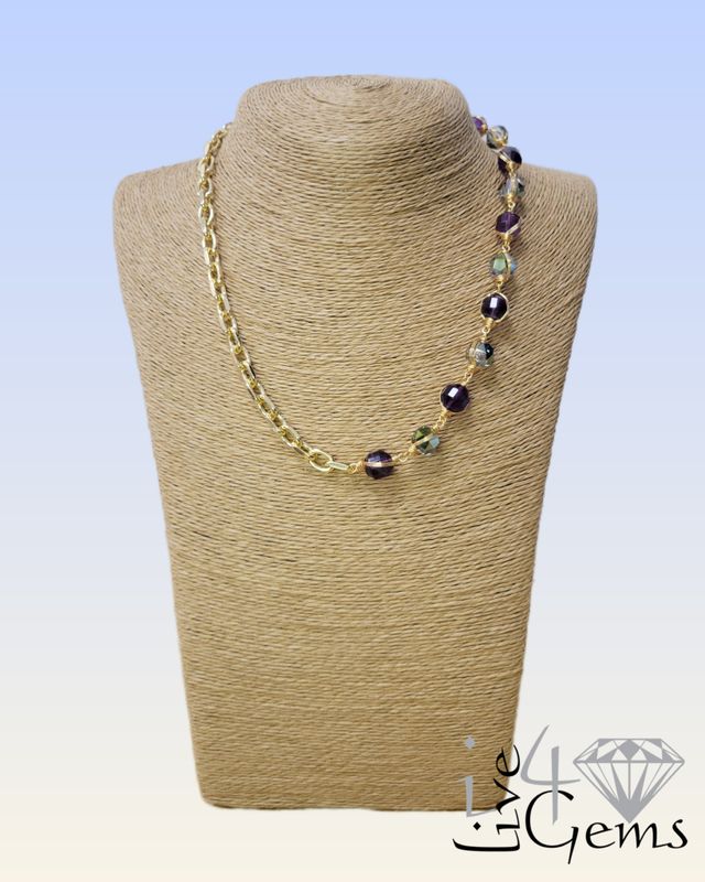 Paper Clip Chain and Crystal Necklace