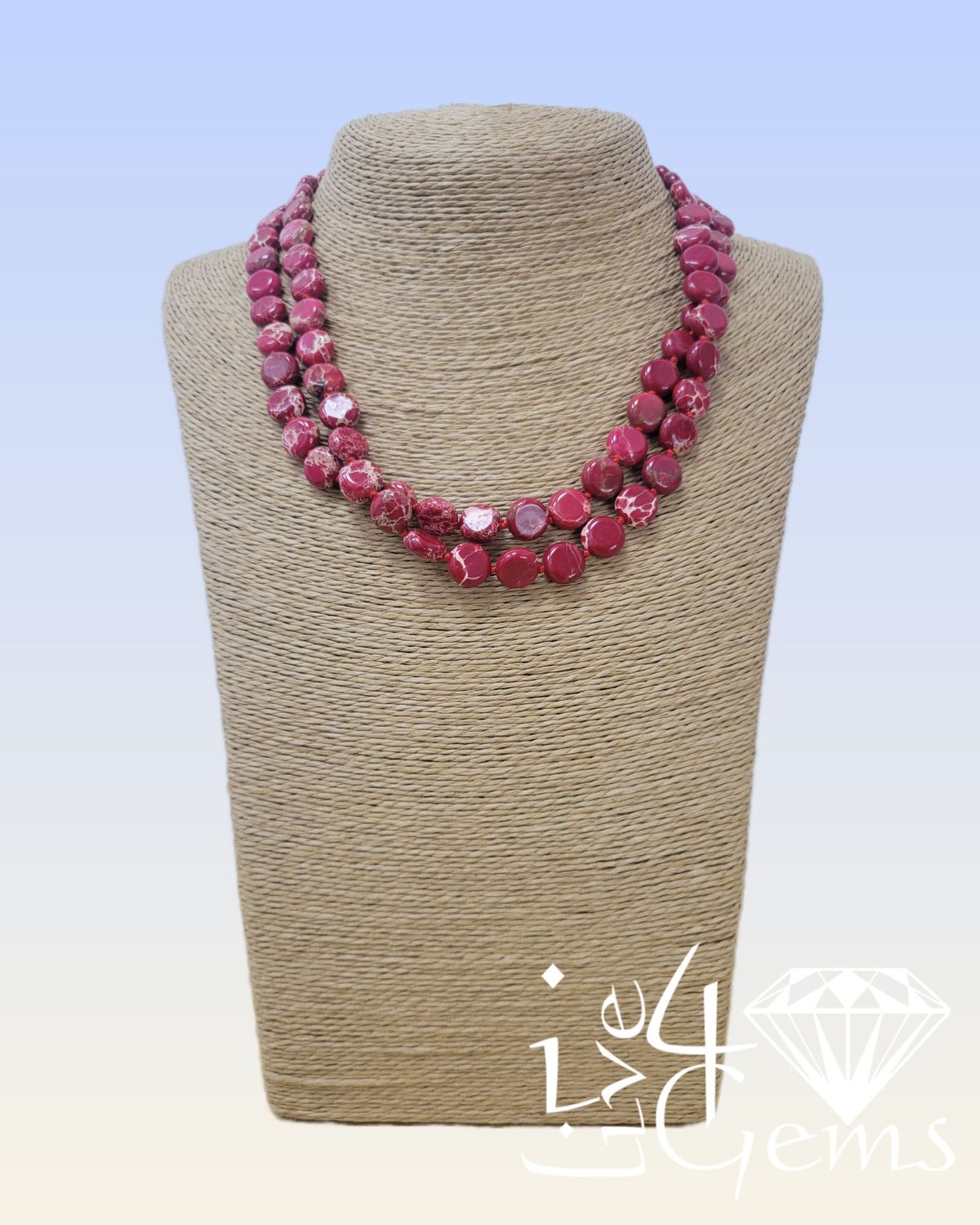 18&quot; Red Imperial Jasper Torsade Necklace