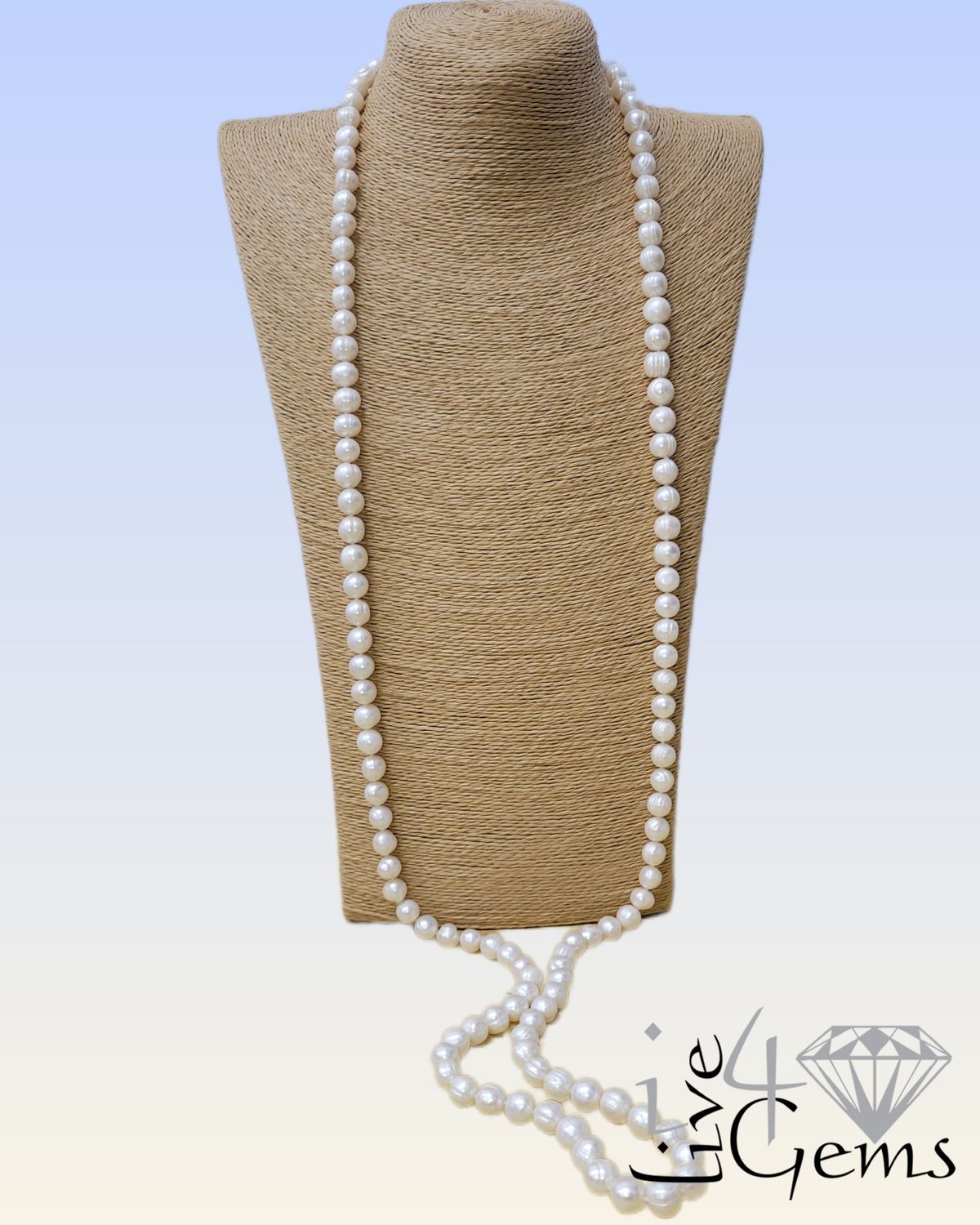 Pearl Baroque 48&quot; 10mm White Necklace