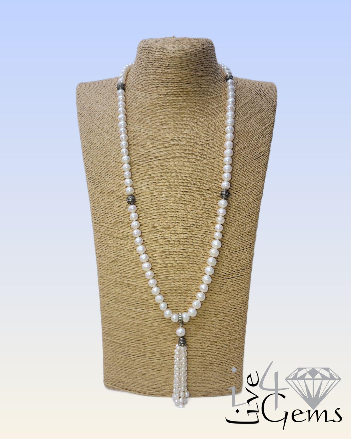 Pearl Tassel Necklace 34&quot;L