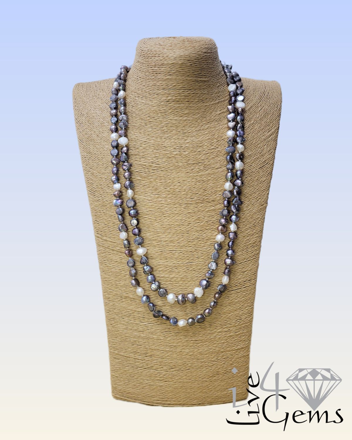 Pearl Baroque  Long  Grey 50&quot;