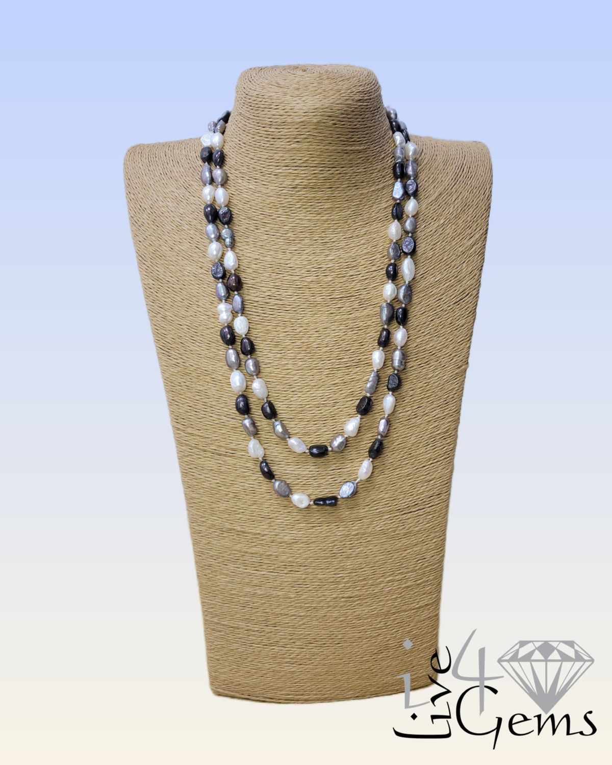 Pearl Baroque  Long  Black 48"