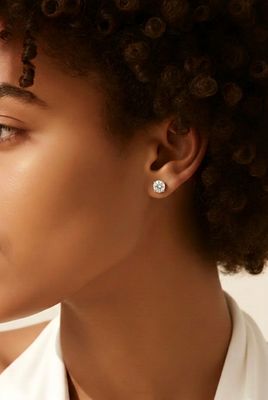 Moissanite Silver Stud