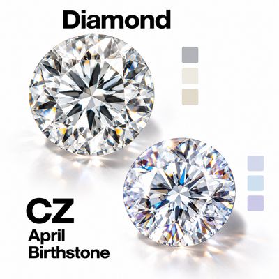 April Birthstone : Diamond and Cz