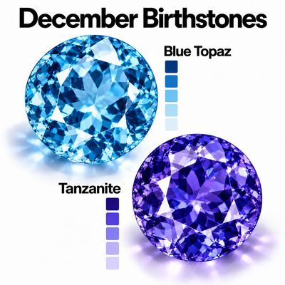 December Birthstone : Tanzanite, Blue Topaz, Turquoise and Blue Cz