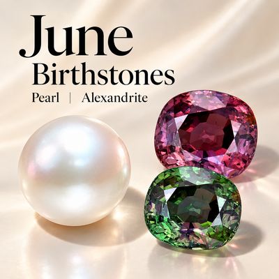 June Birthstone : Pearl , Moonstone , Alexandrite