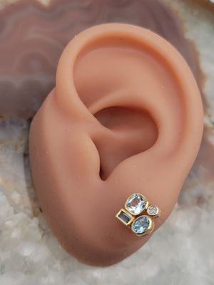Gold Gemstone Earring