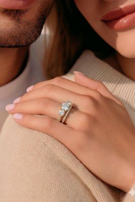 Moissanite Gold Bridal Set