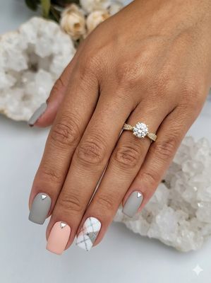 Moissanite Gold Engagement Ring