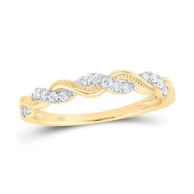 10kt 1/5ctw Diamond Rd Twist Band, Color: Yellow Gold