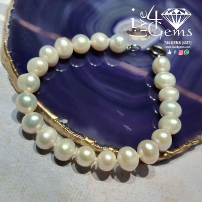 Silver 7-8mm Pearl Bracelet Jump Hook