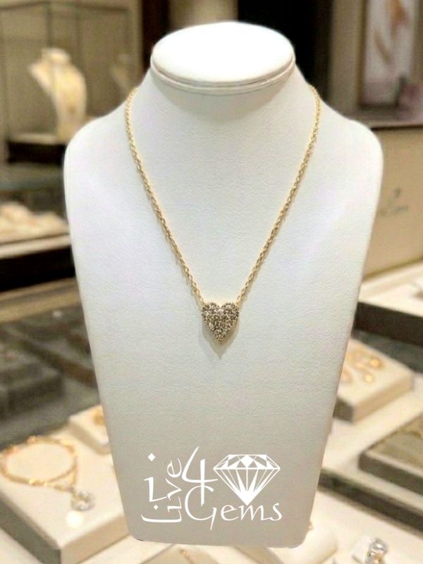 1/10ctw Diamond 10kty Heart Necklace (18 Inch)