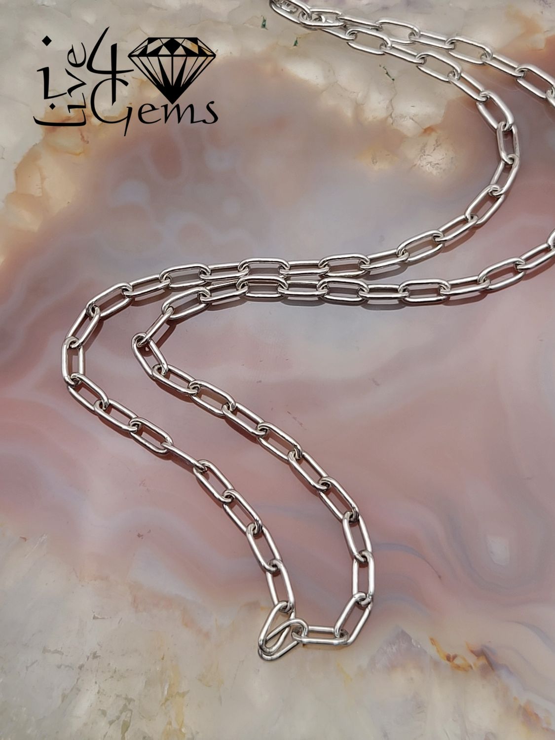 Silver Paperclip Chain 18" 3mm