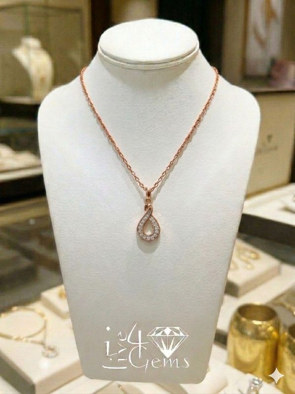 10kt Rose Gold 0.03ctw Diamond Infinity Pendant and Chain