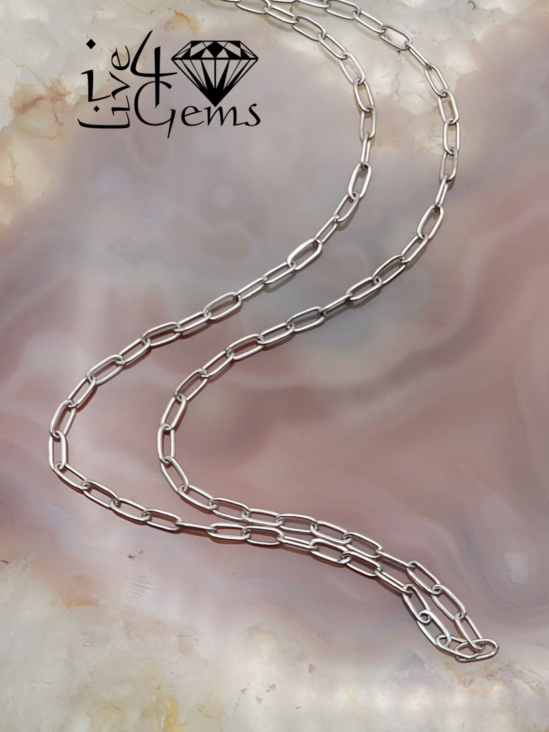 Silver Paperclip Chain 18"  1.5mm
