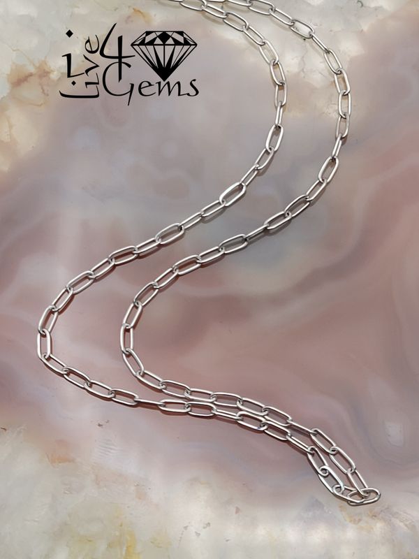 Silver Paperclip Chain 18"  1.5mm