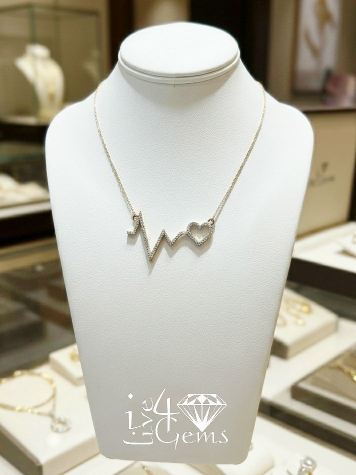 10kty 1/10ctw Dia Heart Beat Necklace