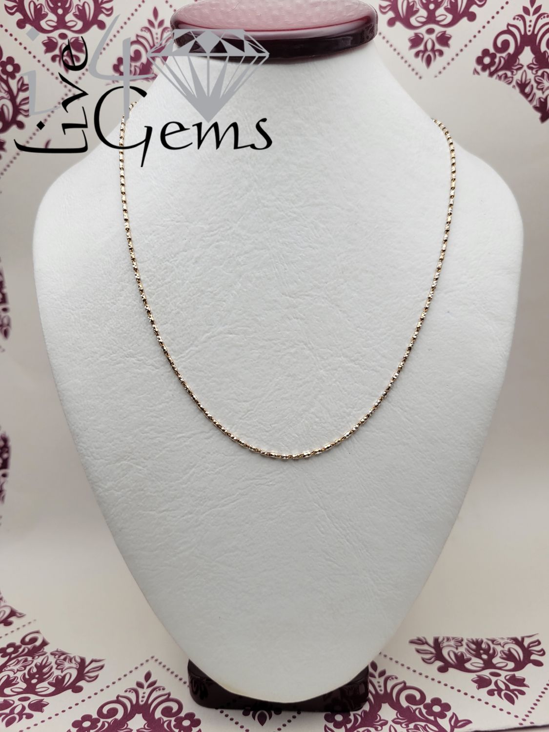 10kt 16" Rose Gold Two Tone Chain