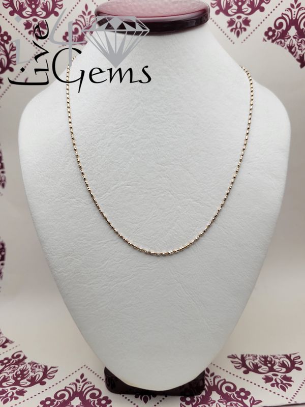 10kt 16" Rose Gold Two Tone Chain