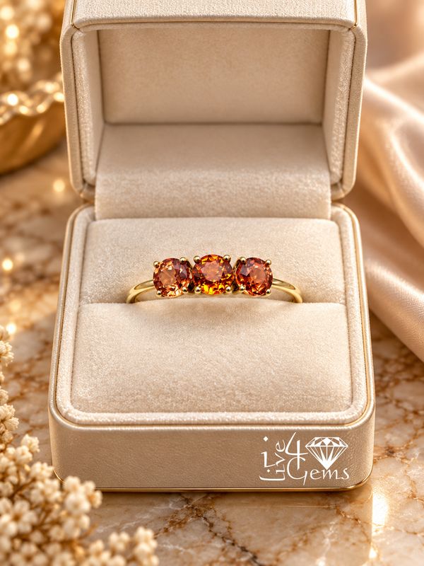 10kty 0.95ct Orange Sapphire Ring