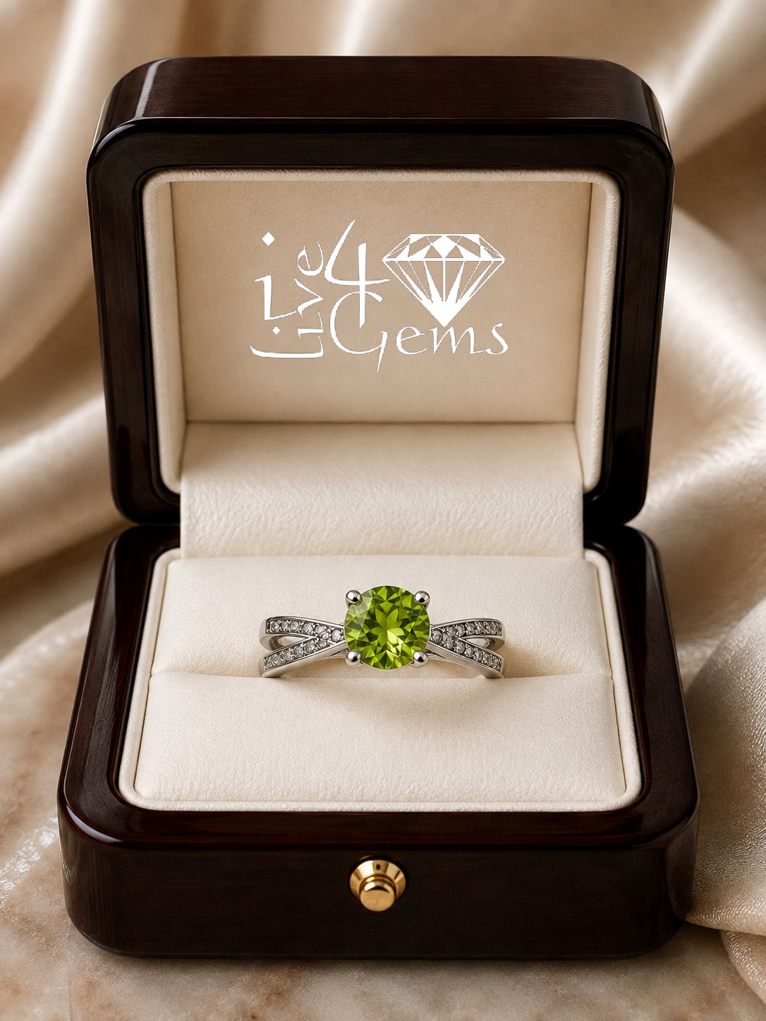 10ktw 1/8ctw Diamond 7/8ct Peridot Ring