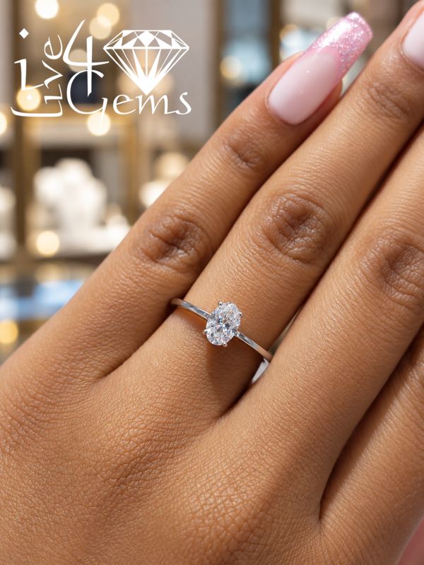 Silver Moissanite Oval Cut-1ctw