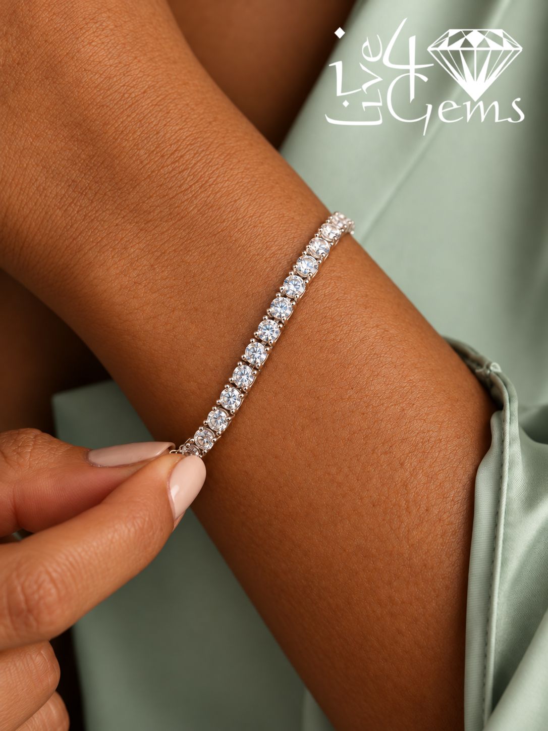 Silver 15ctw Moissanite Tennis Bracelet
