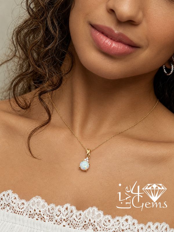 10kt Diamond Opal Spiral Chain