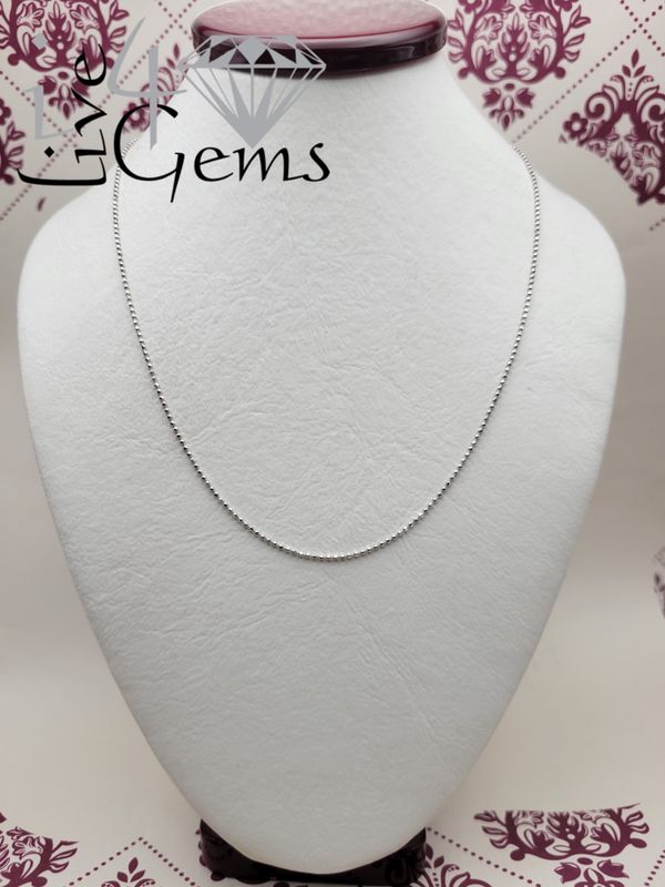 10kt 20" White Gold Ball Link Chain